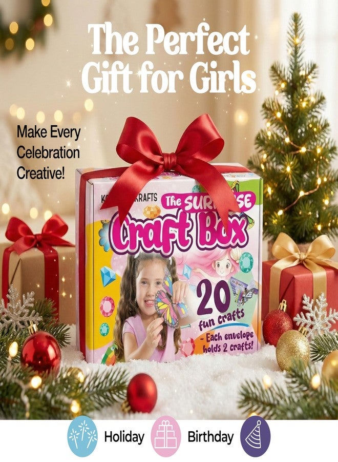 KOOL KRAFTS 20 Arts & Crafts Kit for Girls - The Surprise Craft Box, All-Inclusive DIY Craft Set with 20 Fun Projects, Individually Packaged, Easy Step-by-Step Instructions, Creative Activity Gift for Kids - Image 5